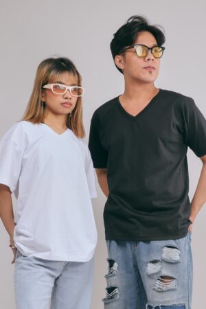 YALEX Unisex V-Neck Plain T-Shirt