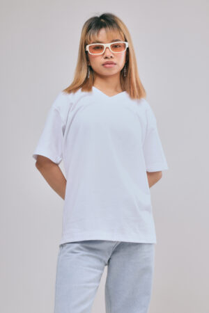 YALEX Unisex V-Neck Plain T-Shirt